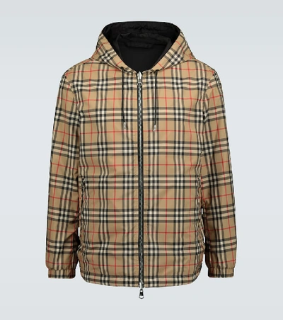 Burberry Check Twill Jacket In Beige