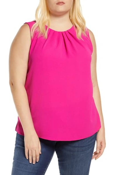 Loveappella Gathered Neck Shell In Pink