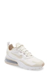 Nike Air Max 270 React Trainers In White And Beige In White/ Light Orewood/ White