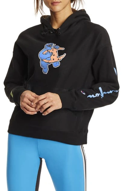 Champion X Sesame Street C Is For Cookie Hoodie In Black