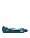 Roger Vivier Ballet Flats In Deep Jade