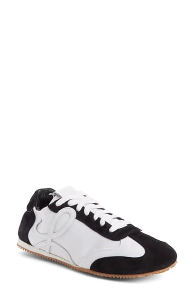 Loewe Suede, Canvas And Leather Sneakers In White,black