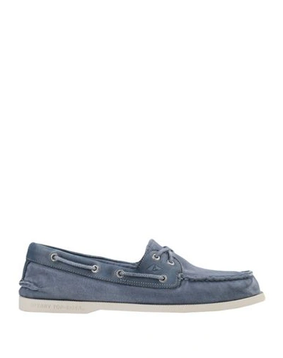 SPERRY SPERRY A/O 2-EYE GARMENT WASH MAN LOAFERS BLUE SIZE 7 TEXTILE FIBERS,11875906OD 8