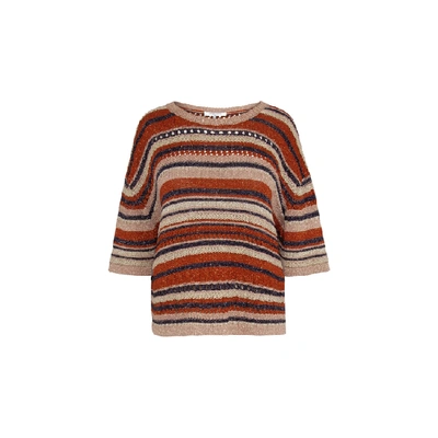 Gerard Darel Eleana - Short Sleeve Multi-colored Knit And Lurex Sweater In Multicolor