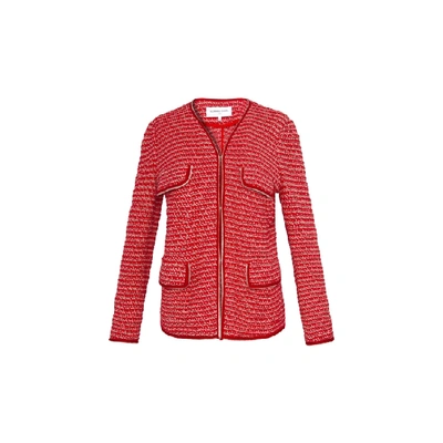 Gerard Darel Amadea - Multi-pocket Tweed Jacket In Red