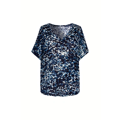 Gerard Darel Jaslyn - Loose-fitting Printed Cotton-blend T-shirt In Blue