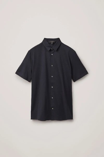 Cos Jersey Short-sleeved Shirt In Blue