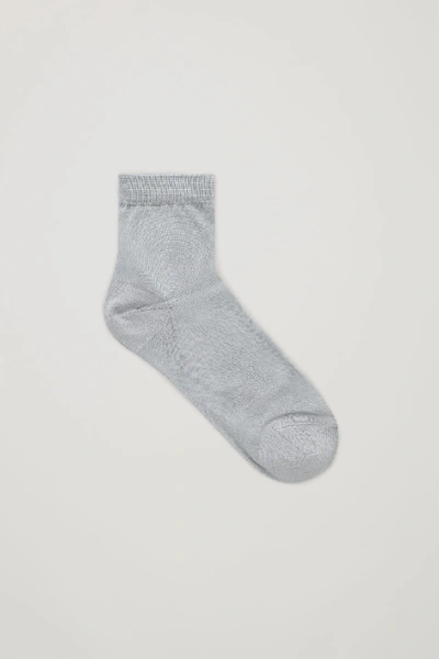 Cos Mulberry Silk Socks In Grey