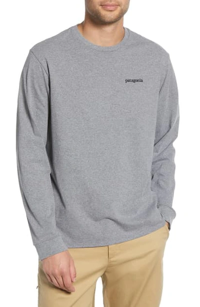 Patagonia Line Logo Ridge Long Sleeve Responsibili-tee T-shirt In Gravel Heather