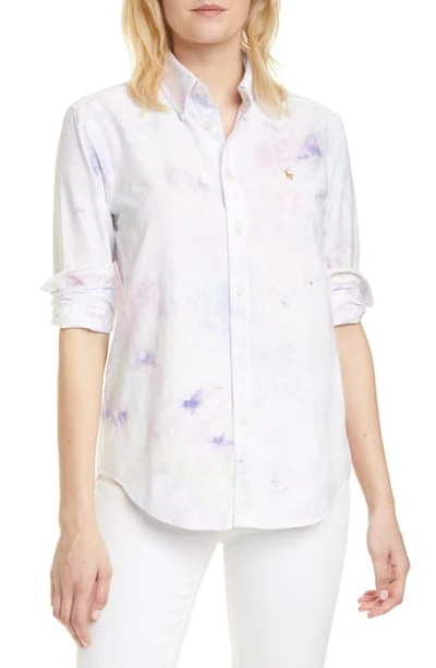 Polo Ralph Lauren Tie Dye Cotton Button-down Shirt In White | ModeSens