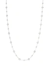 ADRIANA ORSINI WHITE RHODIUM-PLATED & CUBIC ZIRCONIA STATION NECKLACE,0400012445669