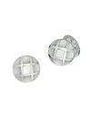 Jan Leslie Sterling Silver & Mother-of-pearl Caged Dome Cufflinks