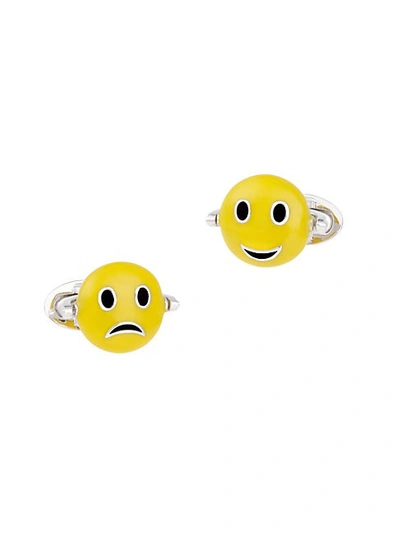 Jan Leslie Happy & Sad Sterling Silver Handmade Emoji Cufflinks