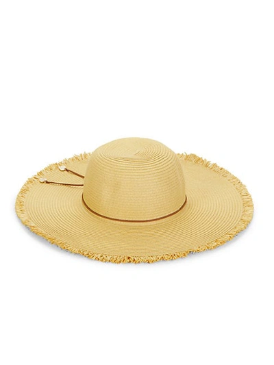 Karl Lagerfeld Fringed Straw Panama Hat In Natural