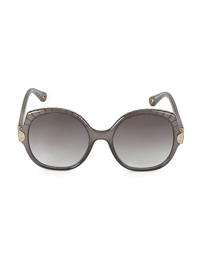 Chloé Vera Scalloped Round Plastic Sunglasses In Champagne