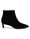 Aquatalia Marilisa Suede Kitten Heel Booties In Black