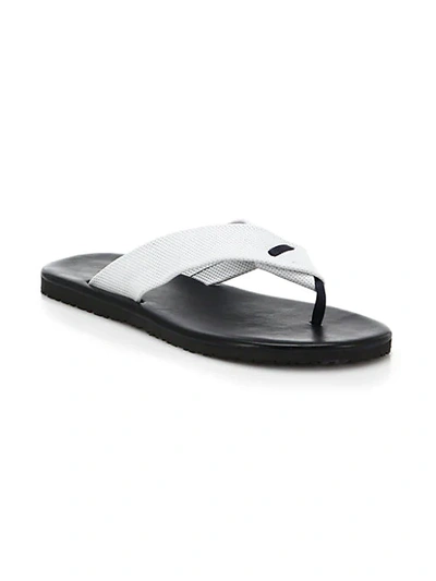 Saks Fifth Avenue Collection Perforated Leather Flip Flops In Black
