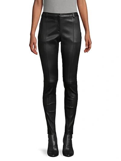 Jason Wu Collection Leather Stovepipe Pants In Black