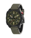 Avi-8 Men's Hawker Hunter Chronograph Retrograde Edition Black Genuine Leather Strap Watch 45mm In Black