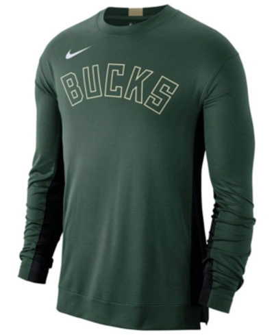 Nike Men's Milwaukee Bucks Dry Top Long Sleeve Shooter Shirt In Green