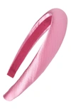 Jennifer Behr Tori Hammered Silk Headband In Rose