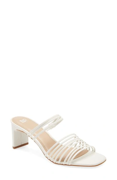 Bp. Brittany Strappy Slide Sandal In White Faux Leather