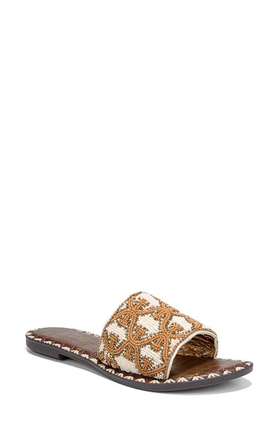 Sam Edelman Gunner Bead-embellished Faux Leather Mules In Natural