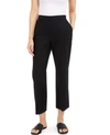 Eileen Fisher Organic Cotton & Hemp High Waist Tapered Ankle Pants In Black
