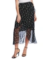 VINCE CAMUTO FLORAL-PRINT FAUX-WRAP SKIRT