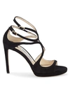 JIMMY CHOO LANCE STRAPPY SUEDE STILETTO PUMPS,0400011605175