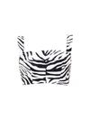 Dolce & Gabbana Cropped Zebra-print Cotton-blend Top In Black