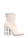 Mm6 Maison Margiela Tin Can Heel Ankle Boot In White