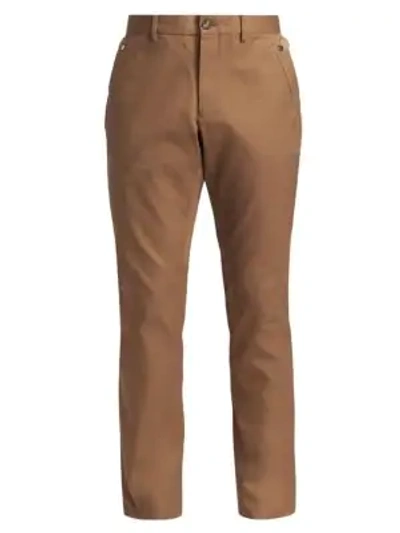 Burberry Classic Cotton Chino Pants In Beige,brown