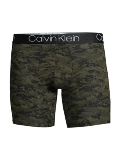 Calvin Klein Camouflage Boxer Briefs In Dark Green