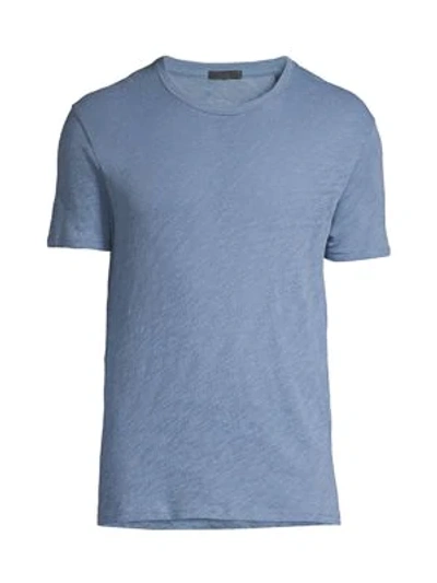 Atm Anthony Thomas Melillo Men's Slub Cotton Crewneck Tee In Harbour Blue