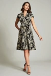 TADASHI SHOJI AKIRA JACQUARD A-LINE DRESS