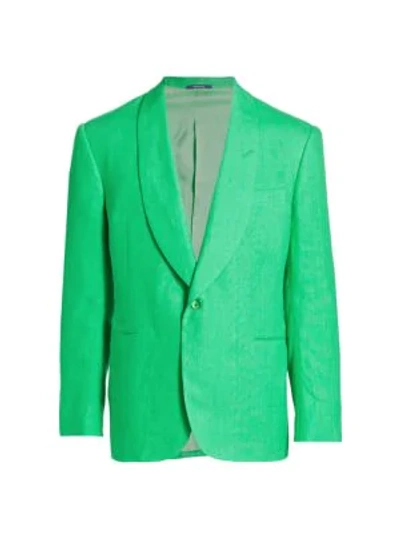Ralph Lauren Shawl Collar Linen Sportcoat In Green