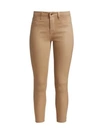 L Agence Margot High-rise Ankle Skinny Coated Jeans In Cappuccino Coated