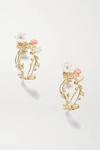 OF RARE ORIGIN Flower Whirl gold vermeil multi-stone earrings
