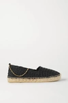 STELLA MCCARTNEY HESTIA EMBELLISHED WOVEN RAFFIA ESPADRILLES