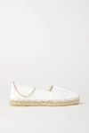 Stella Mccartney Hestia Embellished Woven Raffia Espadrilles In White