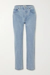 STILL HERE TATE CROPPED HIGH-RISE STRAIGHT-LEG JEANS