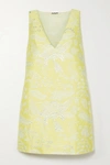 AVAVAV Metallic floral-jacquard mini dress