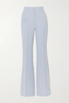 AKRIS FARID LINEN AND WOOL-BLEND FLARED PANTS