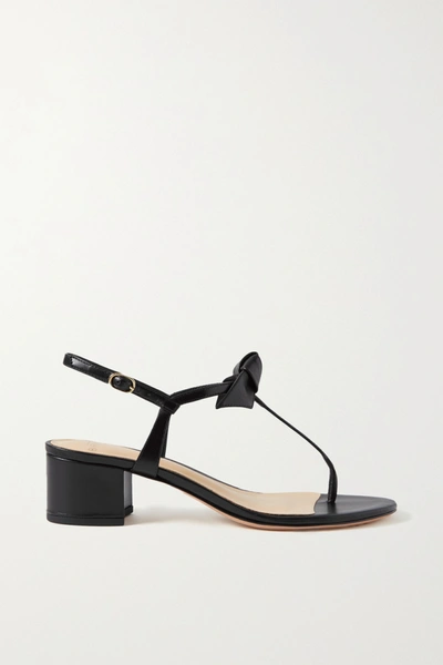 Alexandre Birman Clarita Bow-embellished Leather Sandals In Black