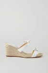 ALEXANDRE BIRMAN CLARITA BOW-EMBELLISHED LEATHER ESPADRILLE WEDGE SANDALS