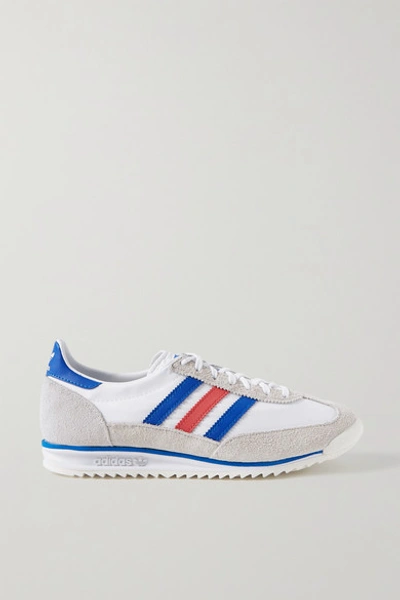 Adidas Originals Sl 72 Suede And Leather-trimmed Shell Sneakers In White