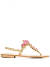 EMANUELA CARUSO LEATHER THONG SANDALS