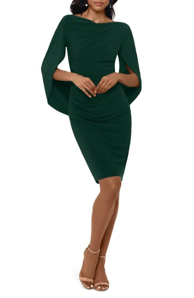 Betsy & Adam Drape Back Scuba Crepe Cocktail Dress In Black