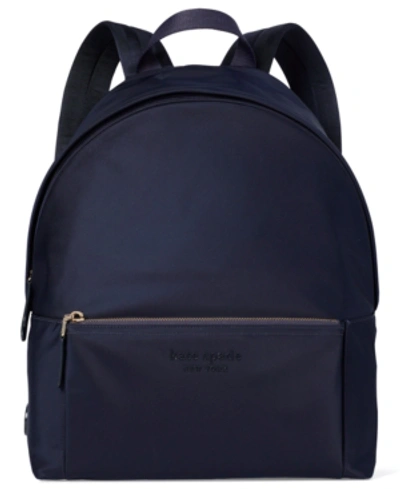 Kate Spade Logo-print Medium Nylon Backpack In Rich Navy